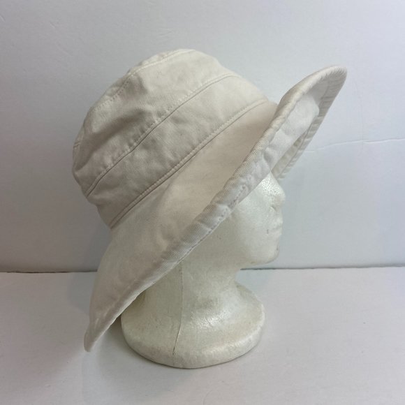 Scala Accessories - Scala Sun Hat Panama Beach Garden Canvas  UPF 50+ White